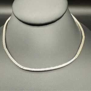 Monet Silver Bar Choker Collar Necklace